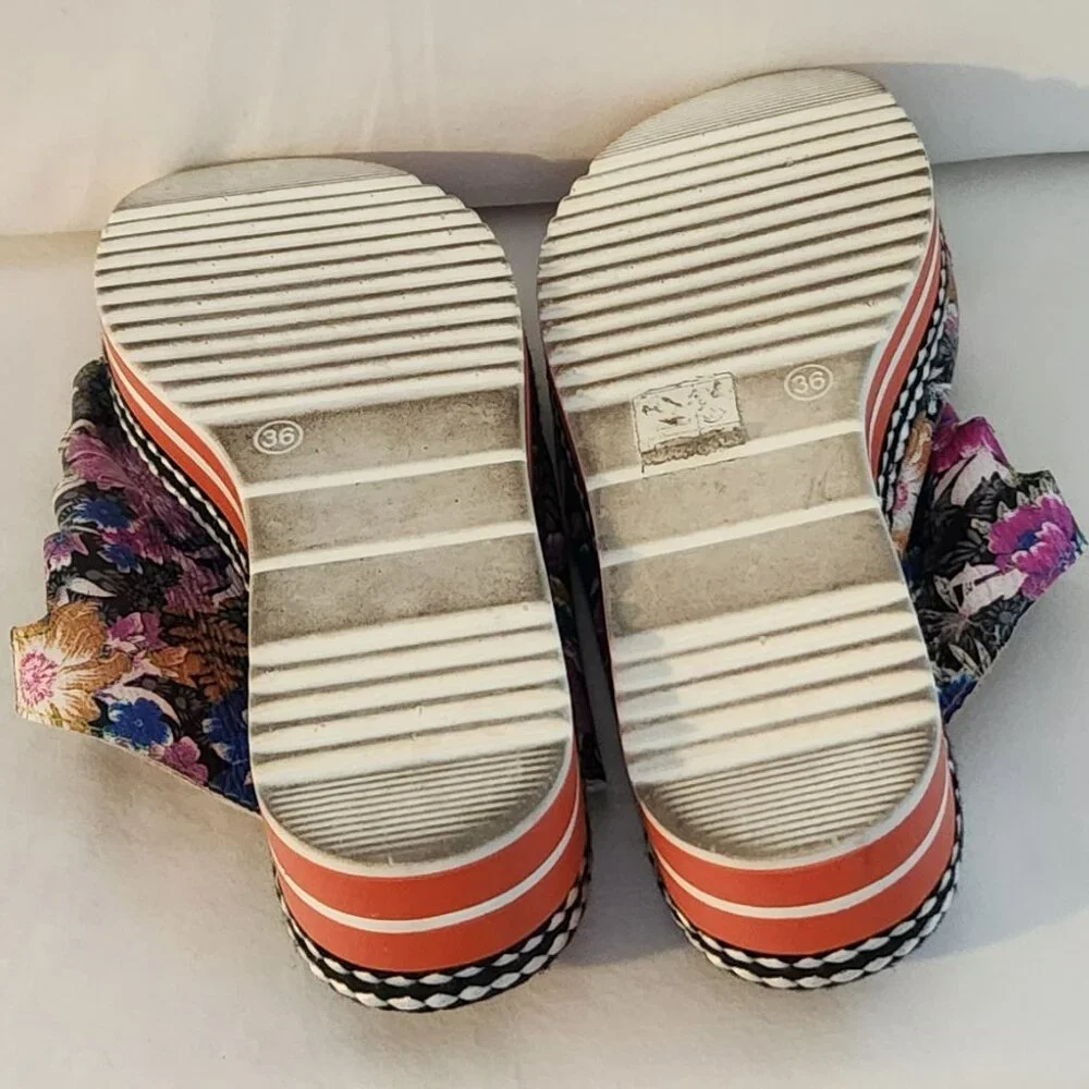 *Mix & Match* L'Artiste by Spring Step mules sz 36 floral open toe leather GUC - Picture 5 of 6